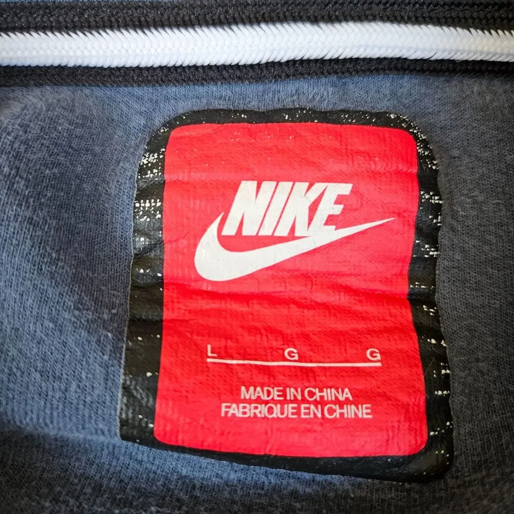 Nike Tech Fleece Jacket Men's Large Blue Hooded Windrunner Full Zip 545277-460